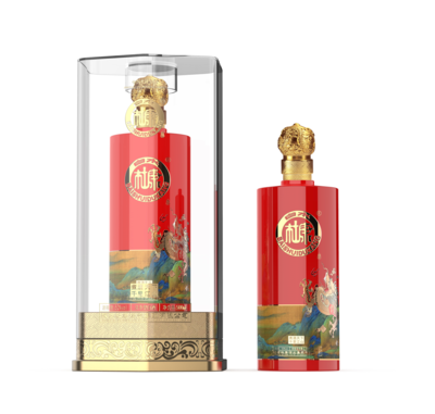 白水杜康·煮酒天下千里江山酒（亮光红）